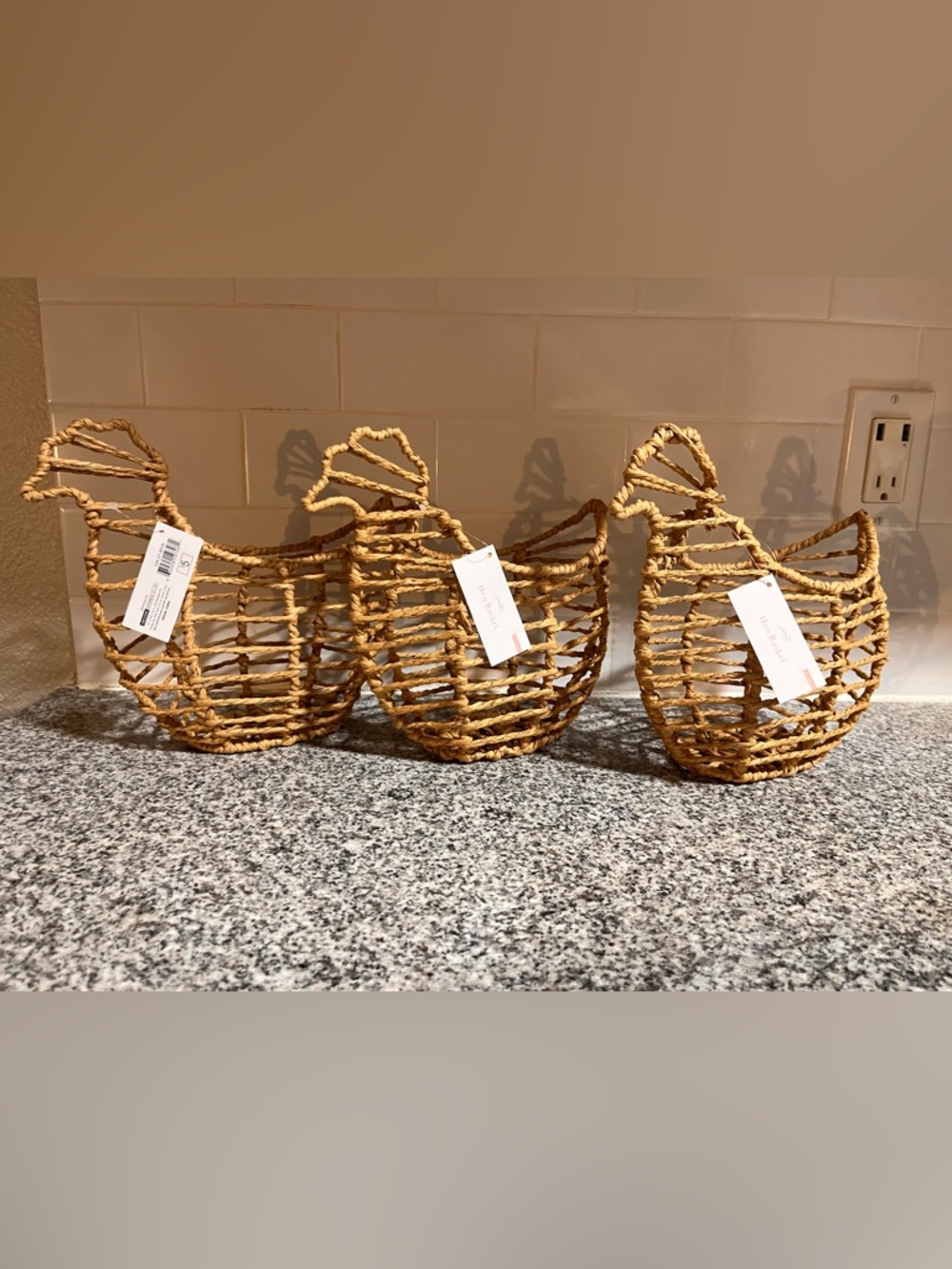 Handwoven Natural Rattan Chicken Basket - Home Accents